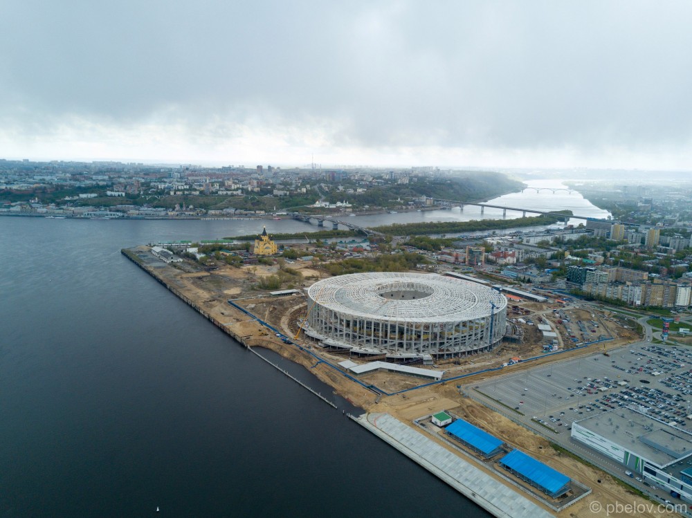 Строительство стадиона "Нижний Новгород" к чемпионату мира по футболу 2018 (фото - июнь 2017)
